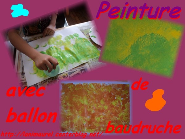 peinture avec ballon de baudruche